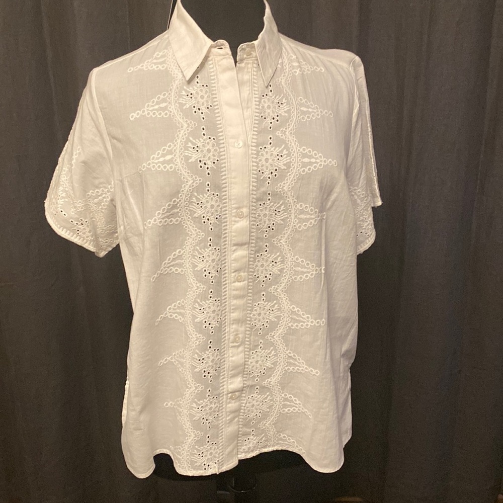 Jones New York size 1X white button up shirt, NWT